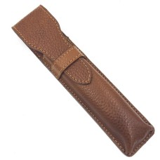 Straight Razor Travel Case in Brown Leather