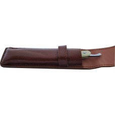 Straight Razor Travel Case in Brown Leather