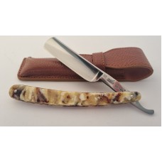 New Old Stock Dreidecker Solingen 6/8 inch Straight Razor with Celluloid Scales